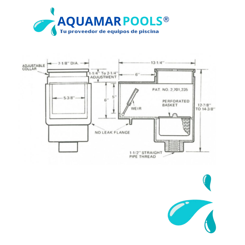 Desnatador de 6" para Piscina