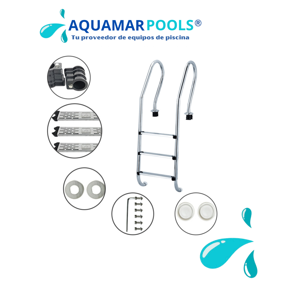 Escalera para piscina 3 pasos - Premium