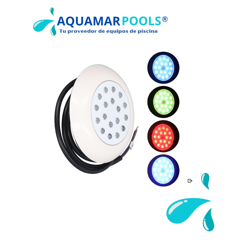 Luces para piscina de colores, de 9 watts, 12 VDC