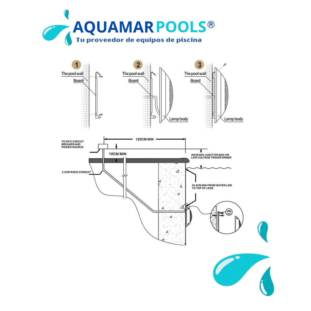 Luces para Piscina de Colores - 25 watts