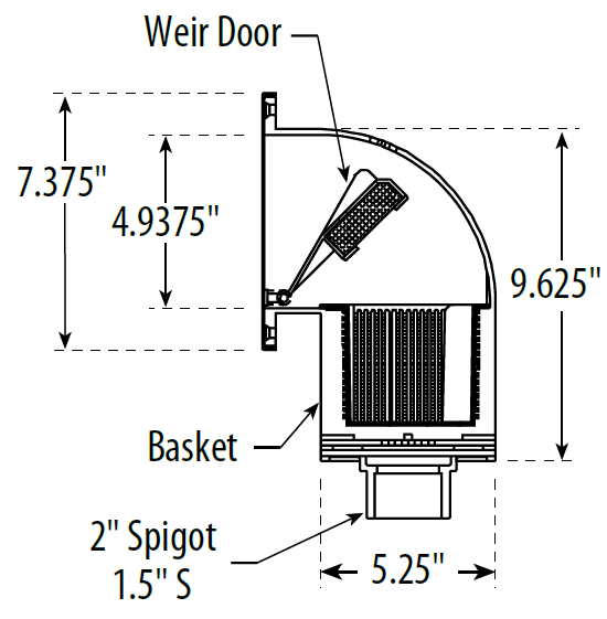 Desnatador de 6" Curvo - Custom para Piscina