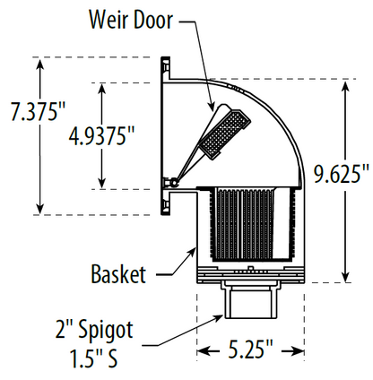 Desnatador de 6" Curvo - Custom para Piscina