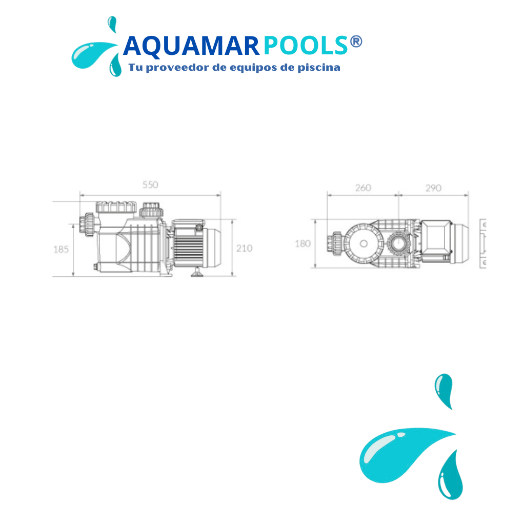 Bomba Vulcano para Piscina de 0.75 Hp